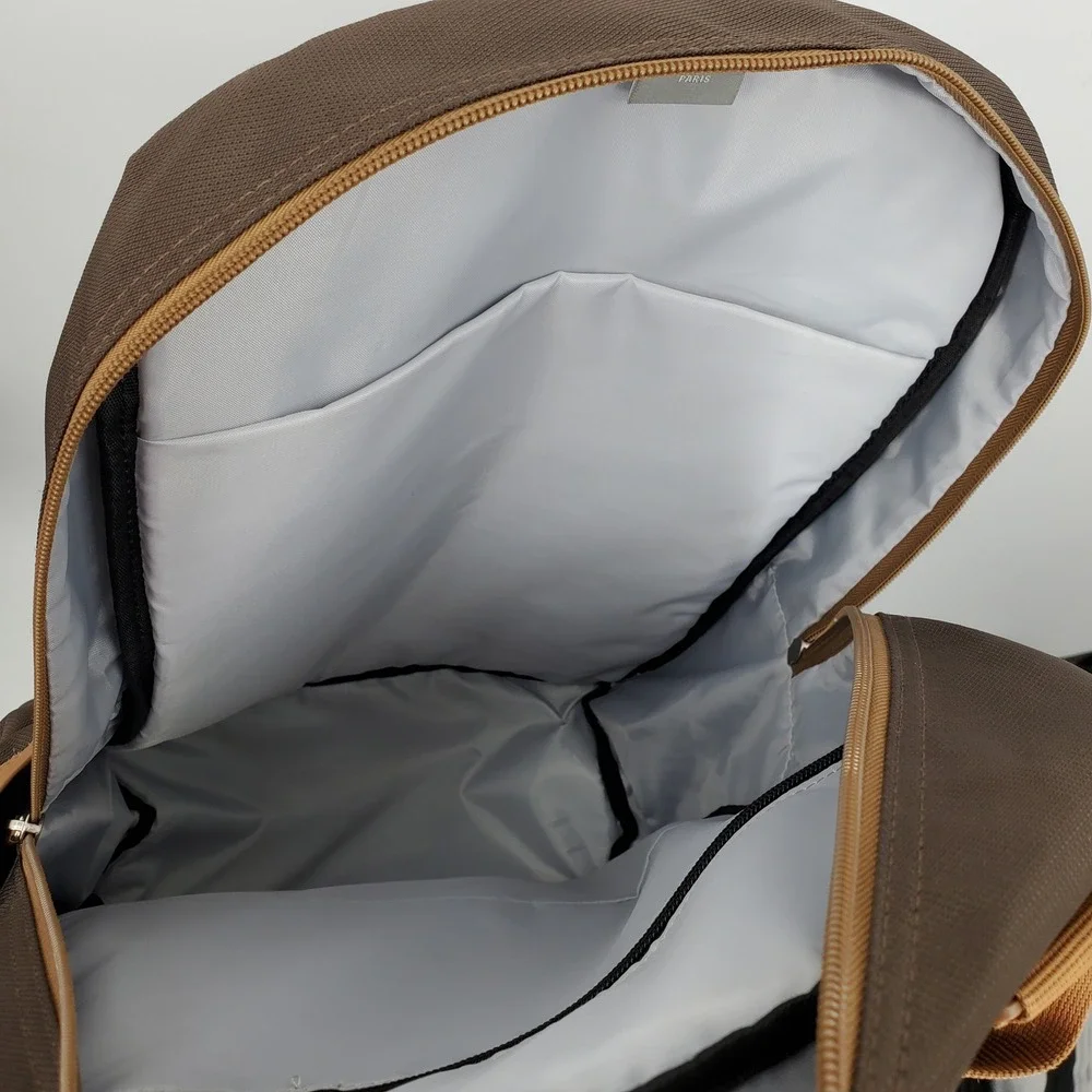 Delsey Paris Brown Nylon Laptop Backpack Professional Commuter Travel Bag